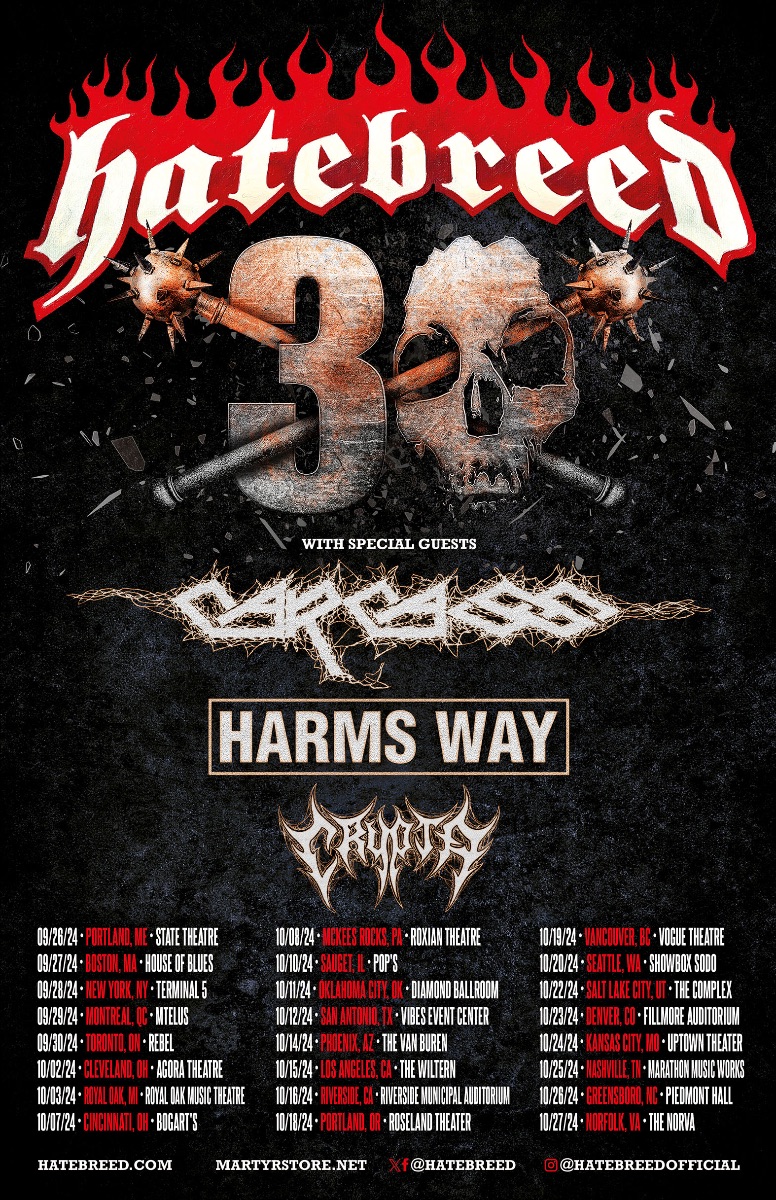  Hatebreed Announce Fall 2024 30th Anniversary Tour
